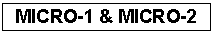Text Box: MICRO-1 & MICRO-2